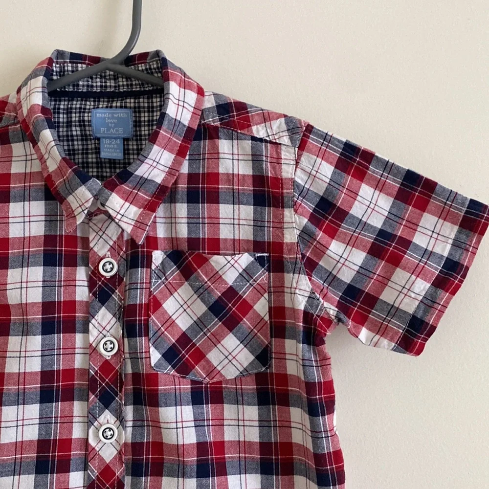 The Children’s Place Boys Madras Button Down Shirt